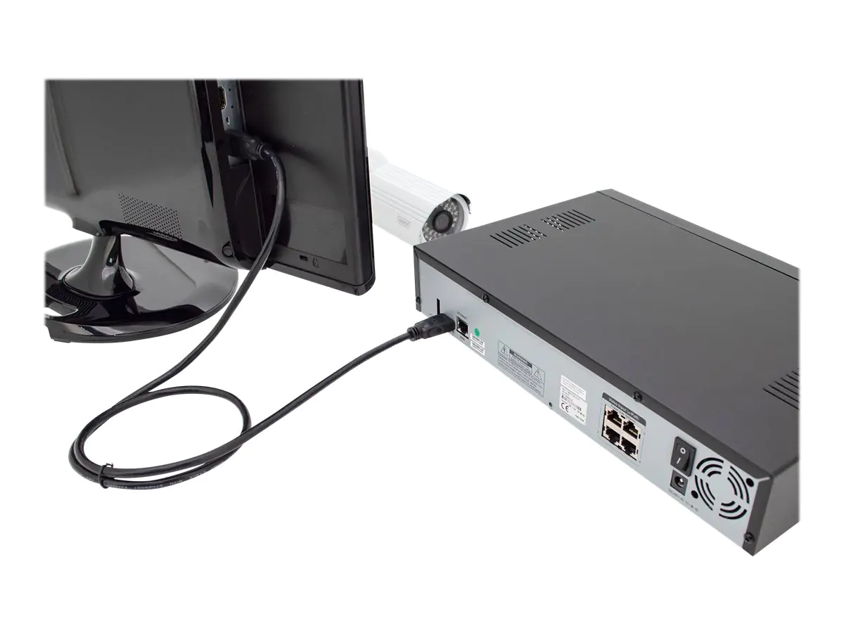 DIGITUS - HDMI-Kabel mit Ethernet - HDMI männlich zu HDMI männlich - 2 m - Schwarz - 4K Unterstützung