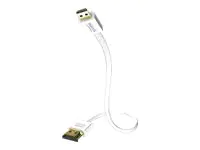 in-akustik Premium Micro XS - HDMI mit Ethernetkabel - HDMI (M) bis mikro HDMI (M) - 3 m - Dreifachisolierung - weiß - 4K Unterstützung