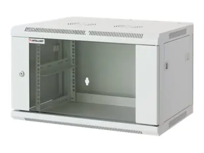 Intellinet Network Cabinet, Wall Mount (Standard), 6U, Usable Depth 350mm/Width 540mm, Grey, Assembled, Max 60kg, Metal & Glass Door, Back Panel, Removeable Sides, Suitable also for use on desk or floor, 19",Parts for wall install (eg screws/rawl plugs) n Intellinet Network Cabinet, Wall Mount (Standard), 6U, Usable Depth 350mm/Width 540mm, Grey, Assembled, Max 60kg, Metal & Glass Door, Back Panel, Removeable Sides, Suitable also for use on desk or floor, 19",Parts for wall install (eg screws/rawl plugs) n