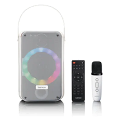 Lenco BTC-060 - Party-Soundsystem - tragbar - kabellos - Bluetooth - 20 Watt - weiß