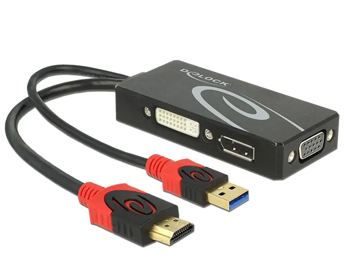 DeLOCK - Videokonverter - HDMI - DVI, DisplayPort, VGA - Schwarz - retail