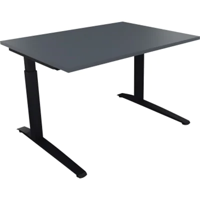 Schreibtisch Kufe Einzels. Quadrat B1800xT700xH650-850 an/Lavagrau Schreibtisch Kufe Einzels. Quadrat B1800xT700xH650-850 an/Lavagrau