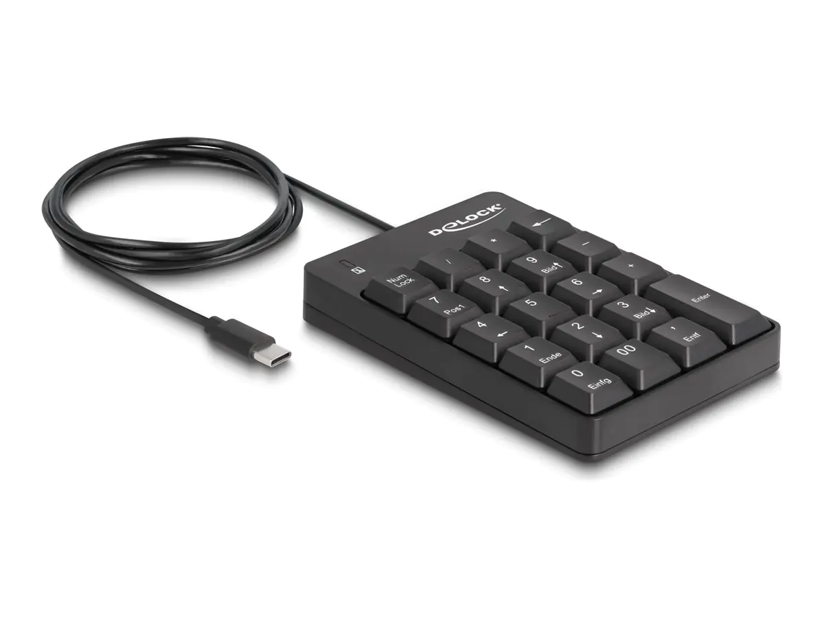 Delock Tastenfeld - 19 Tasten - USB-C - Schwarz 12108
