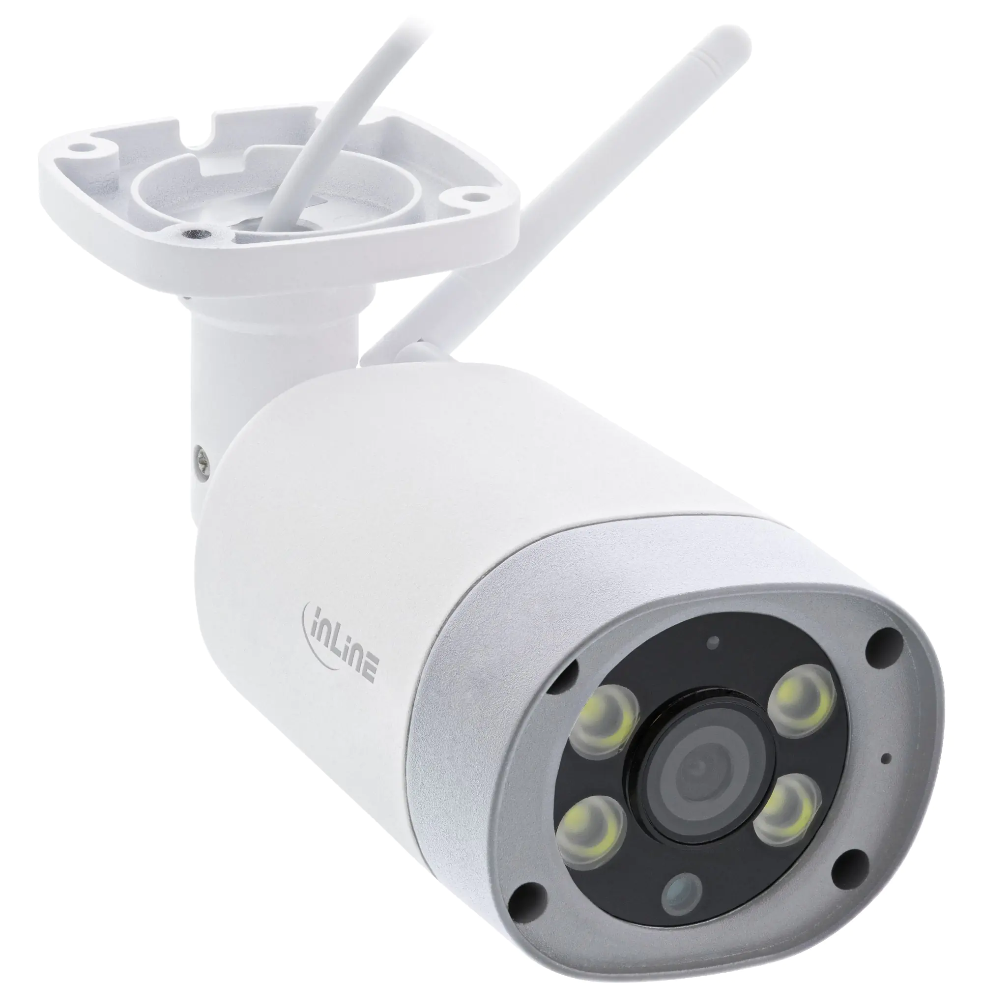 InLine SmartHome HD - Netzwerk-Überwachungskamera - Außenbereich - staub-/wasserdicht - Farbe (Tag&Nacht) - 1920 x 1080 - feste Brennweite - drahtlos - Wi-Fi - H.264 - DC 12 V