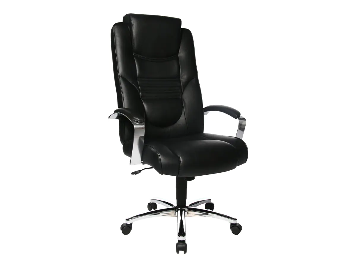 TOPSTAR Bürodrehstuhl Soft Lux 42-50cm Wippmechanik Rolle hart gebremst (für Teppichboden) Stahl, verchromt schwarz