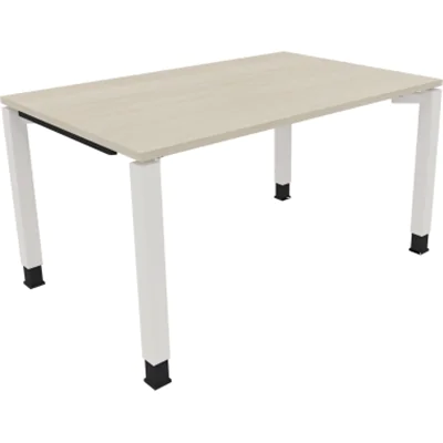 Schreibtisch Vierfuß Quadratrohr B1400xT900xH680-820 ws/Akazie hell Schreibtisch Vierfuß Quadratrohr B1400xT900xH680-820 ws/Akazie hell