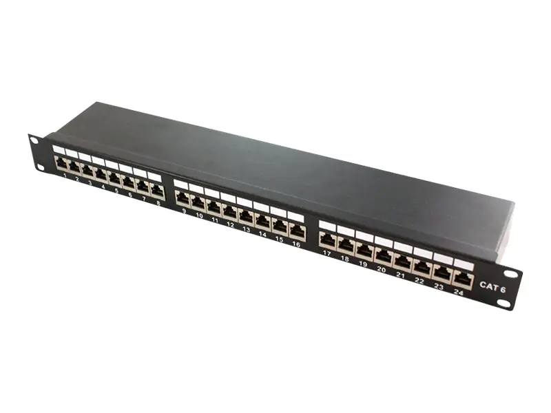 LogiLink - Patch Panel - CAT 6a - STP - RJ-45 X 24 - Schwarz, RAL 9005 - 1U - 48.3 cm (19")