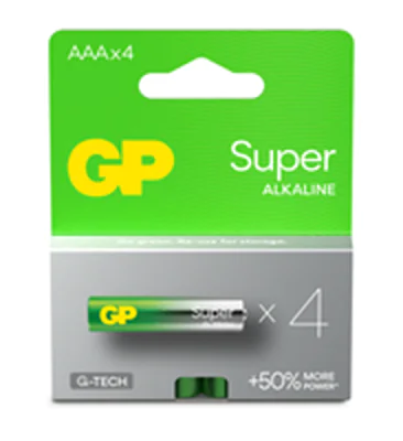 GP Battery Super Alkaline GP24A, Einwegbatterie, AAA, Alkali, 1,5 V, 4 Stück(e), Cd (cadmium), Hg (Quecksilber) GPSUP24A224C4