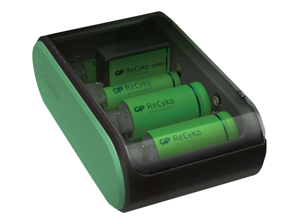 GP ReCyko - 8 Std. USB-Batterieladegerät - (für 4xAA/AAA/C/D, 2x9V) - 2 A
