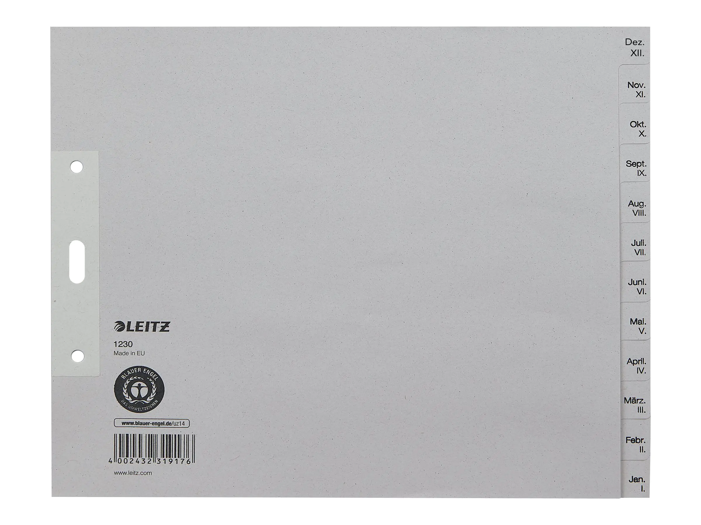 Esselte Leitz Trennelement - 12 Teile - vorgedruckt: Dec-Jan, XII-I - für A4 (210 x 297 mm) 12300085