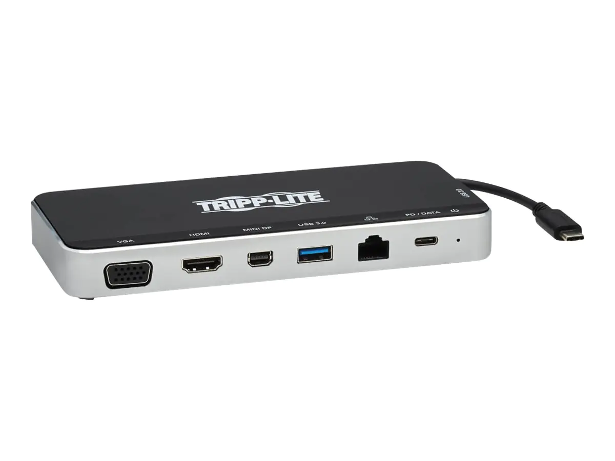Eaton Tripp Lite Series USB C Docking Station Hub USB Dock Triple Display 4K HDMI VGA USB A/C Gbe - Dockingstation - USB-C - VGA, HDMI, Mini DP - 1GbE