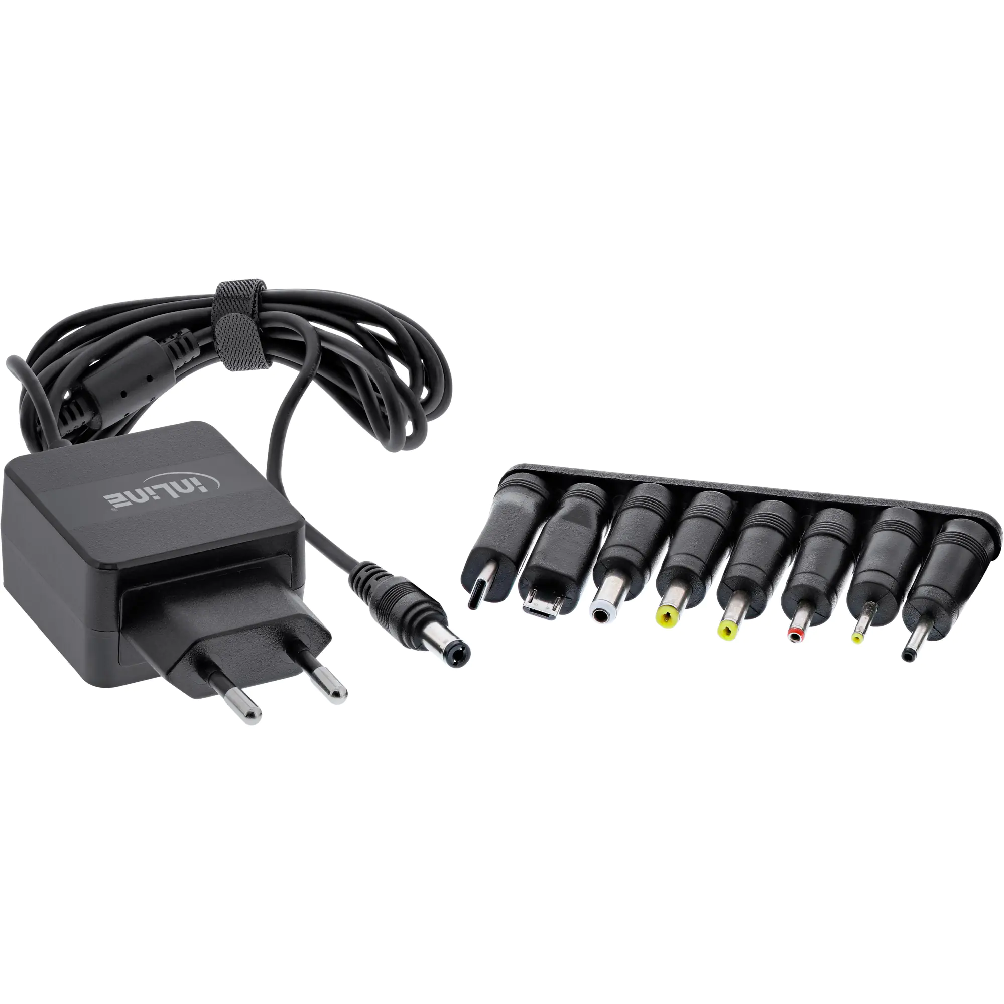InLine Universal Steckernetzteil - 5V/15W - mit 8 Wechselsteckern Micro-USB USB-C 26608N