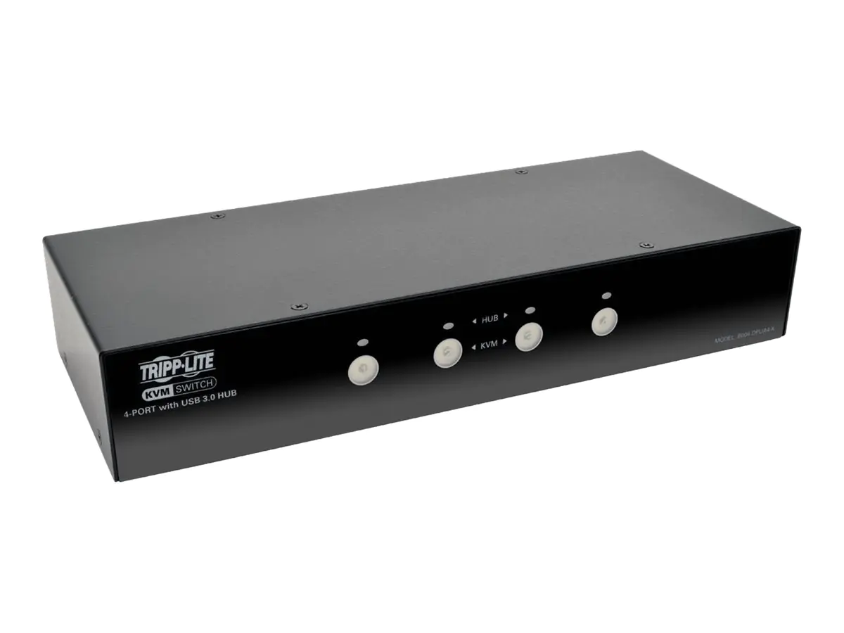 Eaton Tripp Lite series 4-Port DisplayPort KVM Switch w/Audio, Cables and USB 3.0 SuperSpeed Hub - KVM-/Audio-/USB-Switch - 4 x KVM/Audio/USB - 1 lokaler Benutzer - Desktop