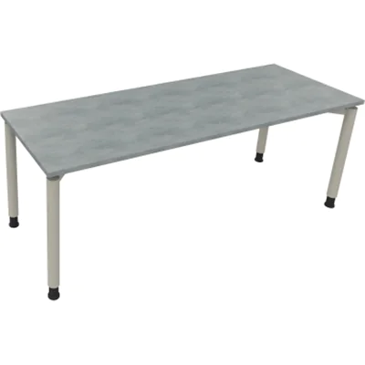 Schreibtisch Vierfuß Rundrohr B2000xT700xH680-820 si/Beton hell Schreibtisch Vierfuß Rundrohr B2000xT700xH680-820 si/Beton hell