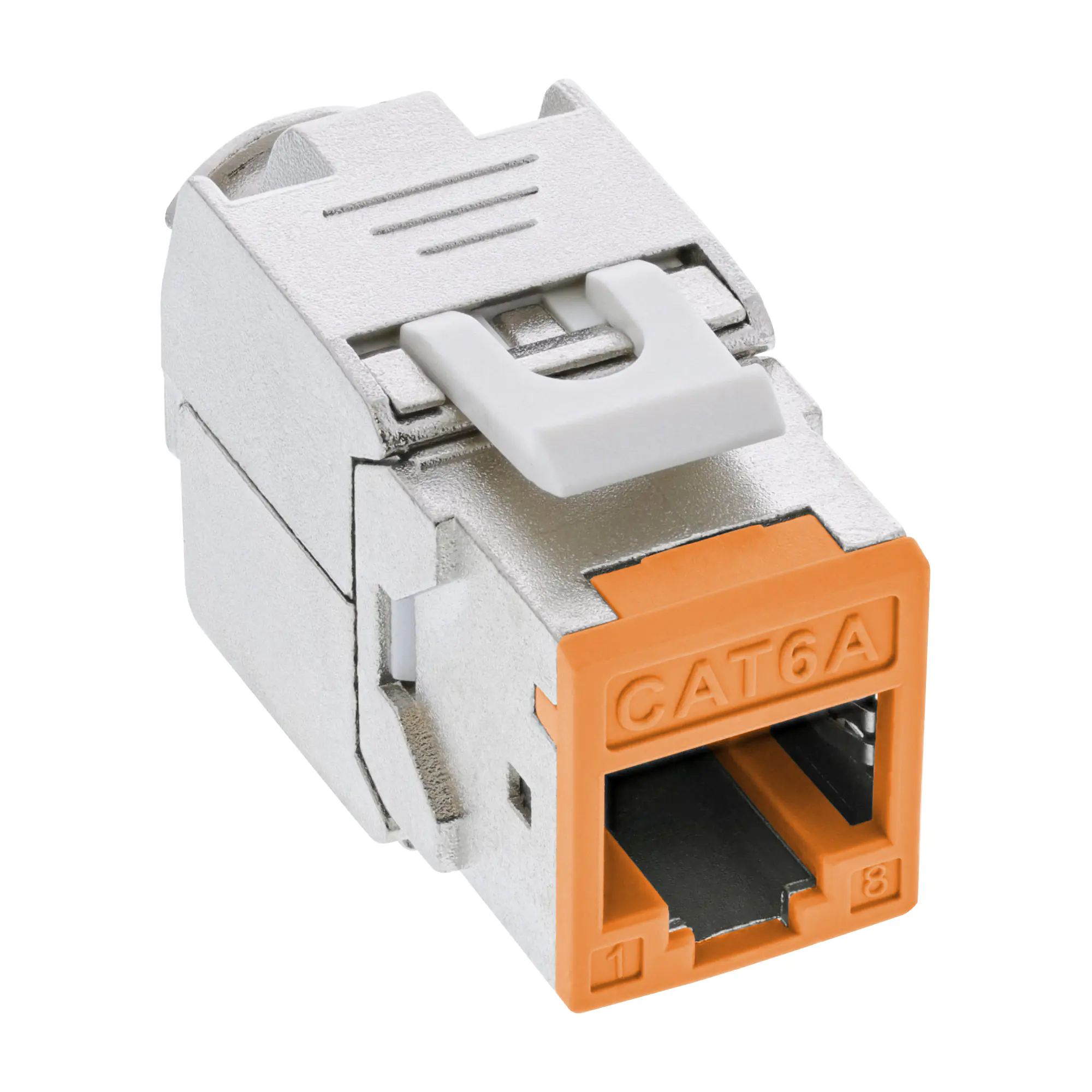 InLine Keystone RJ45 Buchse - geschirmt - Cat.6A - orange 8er Pack 76207O