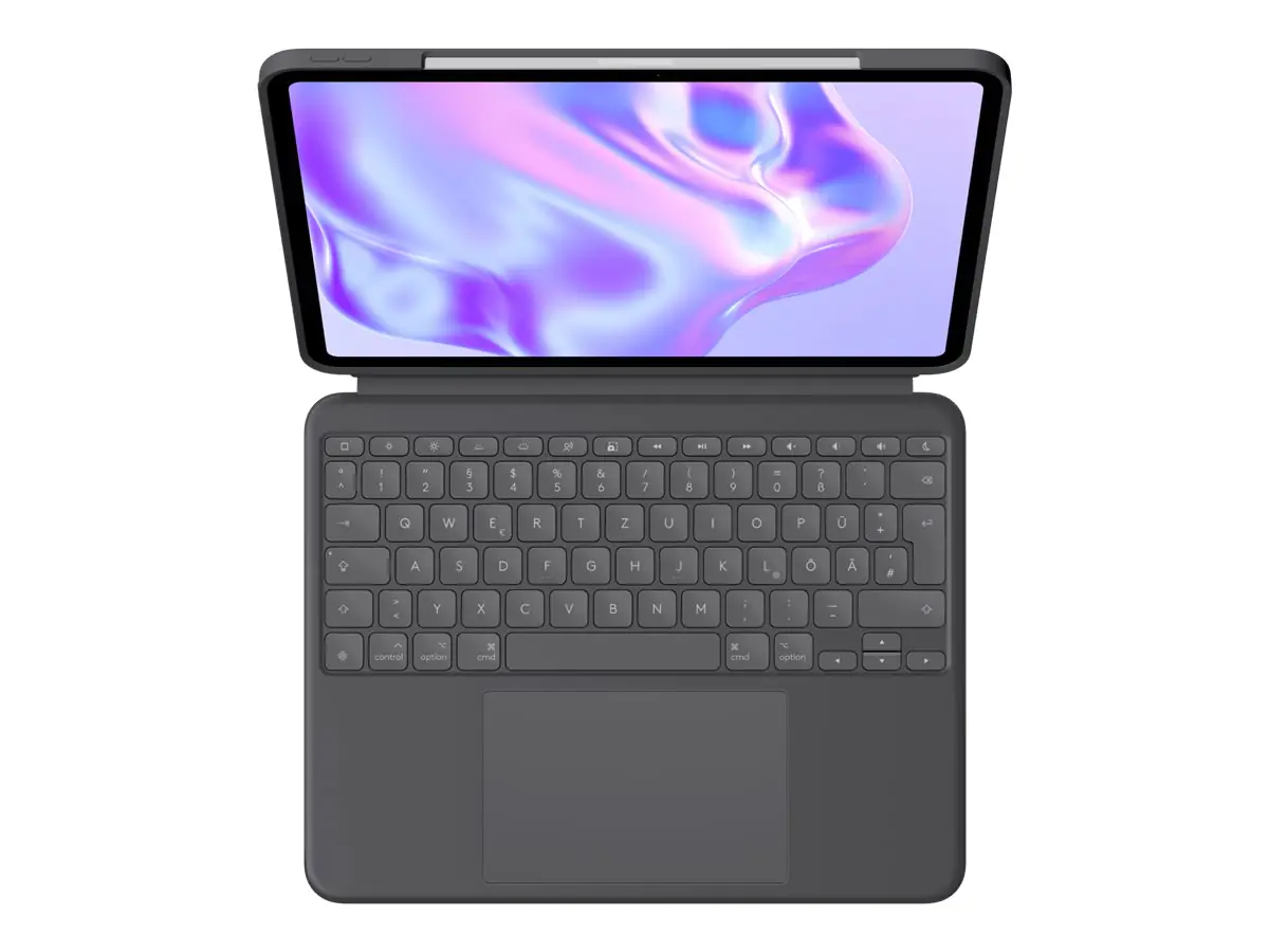 Logitech Combo Touch - Tastatur und Foliohülle - mit Trackpad - hinterleuchtet - Apple Smart connector - QWERTZ - Deutsch - Graphite - für Apple 13-inch iPad Pro (M4) 920-012665