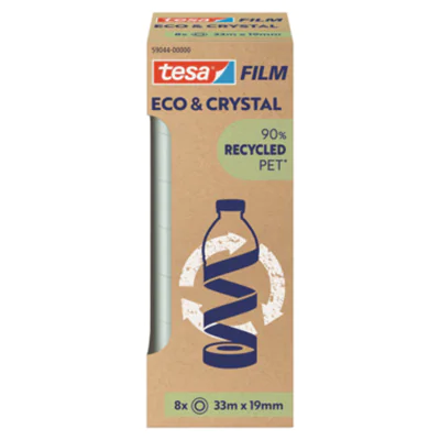 tesa® Klebefilm Eco & Crystal 19 mm x 33 m (B x L) einseitig klebend ohne Lösungsmittel Acrylat transparent 8 St./Pack.