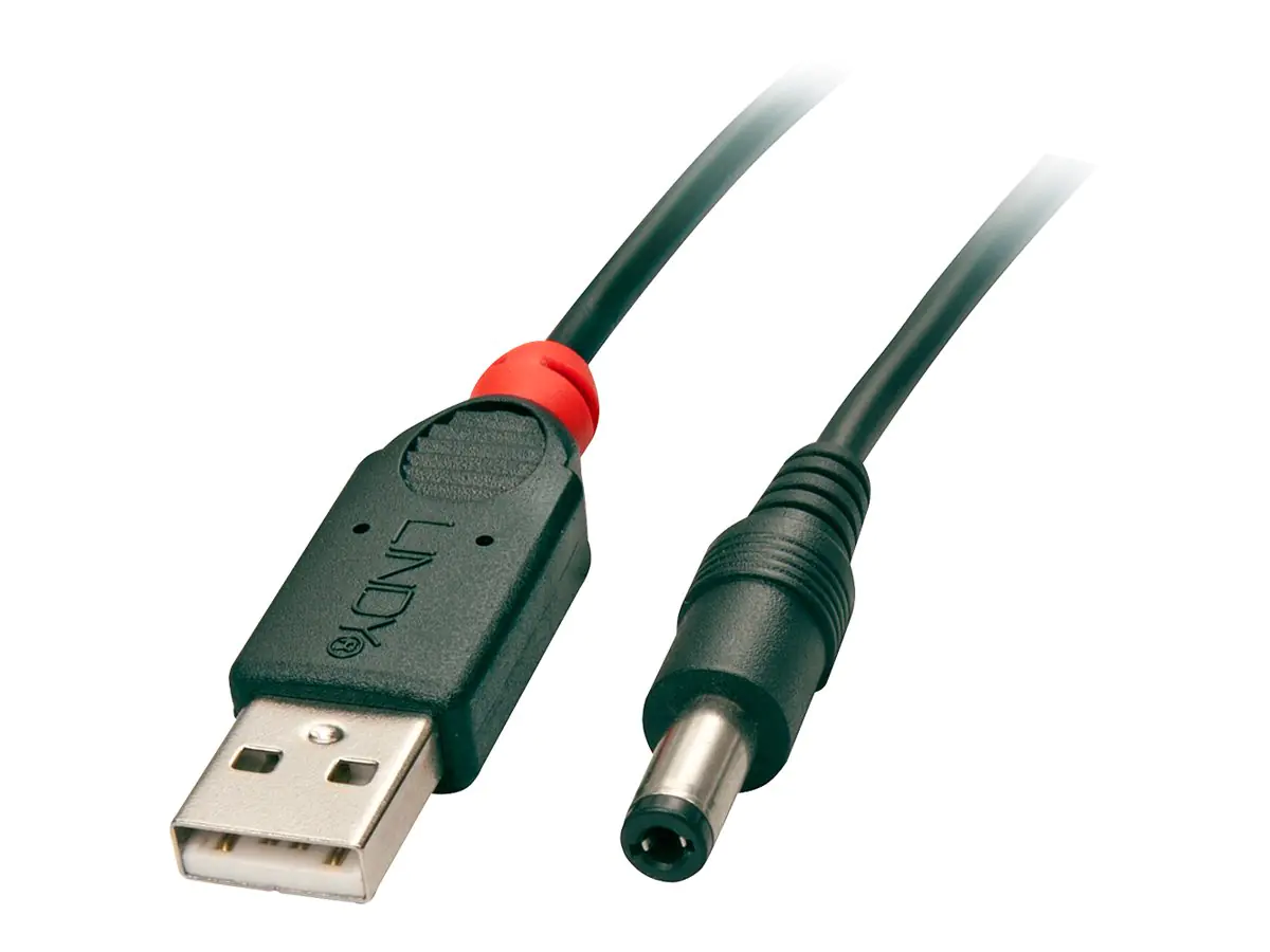 Lindy - USB- / Stromkabel - Gleichstromstecker 5,5 x 2,1 mm (M) zu USB (nur Strom) (M) - 1.5 m - Schwarz Lindy - USB- / Stromkabel - Gleichstromstecker 5,5 x 2,1 mm (M) zu USB (nur Strom) (M) - 1.5 m - Schwarz