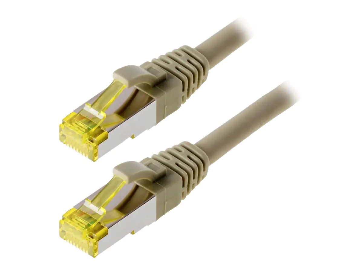 Helos - Patch-Kabel - RJ-45 (M) bis RJ-45 (M) - 15 m - SFTP, PiMF - CAT 6a - halogenfrei, ohne Haken - Grau Helos - Patch-Kabel - RJ-45 (M) bis RJ-45 (M) - 15 m - SFTP, PiMF - CAT 6a - halogenfrei, ohne Haken - Grau