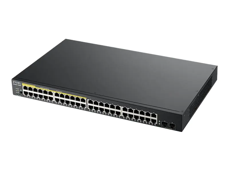 Zyxel GS1900 Series GS1900-48HPv2 - Switch - Smart - 48 x 10/100/1000 (24 PoE+) + 2 x Gigabit SFP (Uplink) - an Rack montierbar, Desktop - PoE+ (170 W)