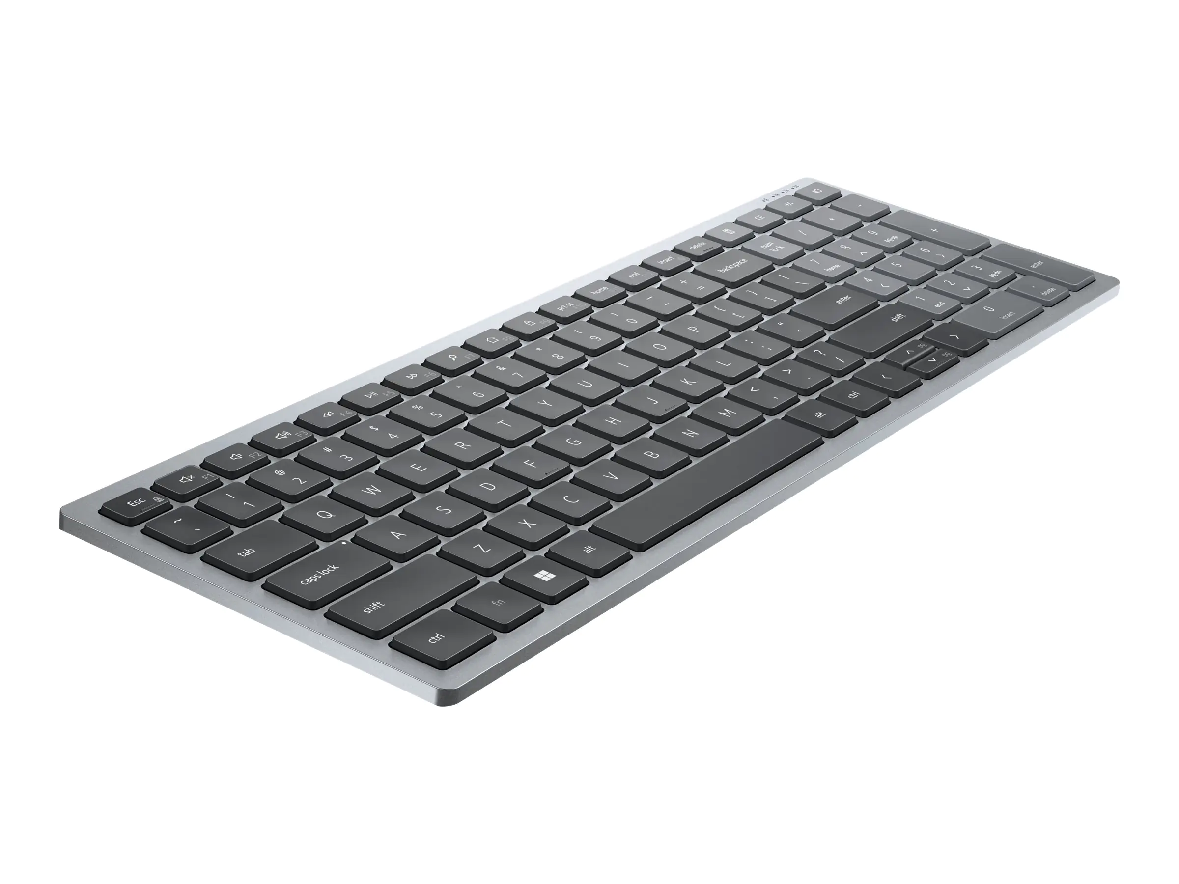 Dell KB740 - Tastatur - kompakt, mehrere Geräte - kabellos - 2.4 GHz, Bluetooth 5.0 - QWERTY - GB - Titan Gray - mit 3 Jahre Erweiterter Austausch-Service am nächsten Arbeitstag
