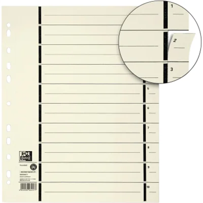 Oxford Trennblatt DIN A4 Kraftkarton, recycelt chamois 100 St./Pack.