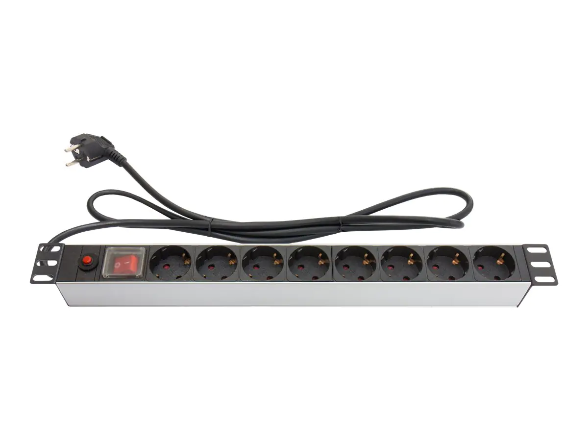 Good Connections Steckdosenleiste (Rack - einbaufähig) - 3600 Watt - Ausgangsanschlüsse: 8 - 1U - 48.3 cm (19") GC-N0087