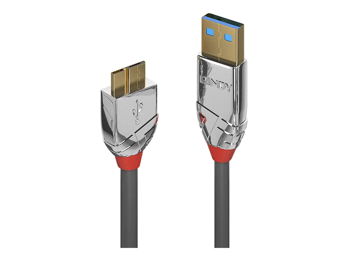 Lindy CROMO - USB-Kabel - USB Typ A (M) zu Micro-USB Typ B (M) - USB 3.0 - 50 cm - rund - Grau