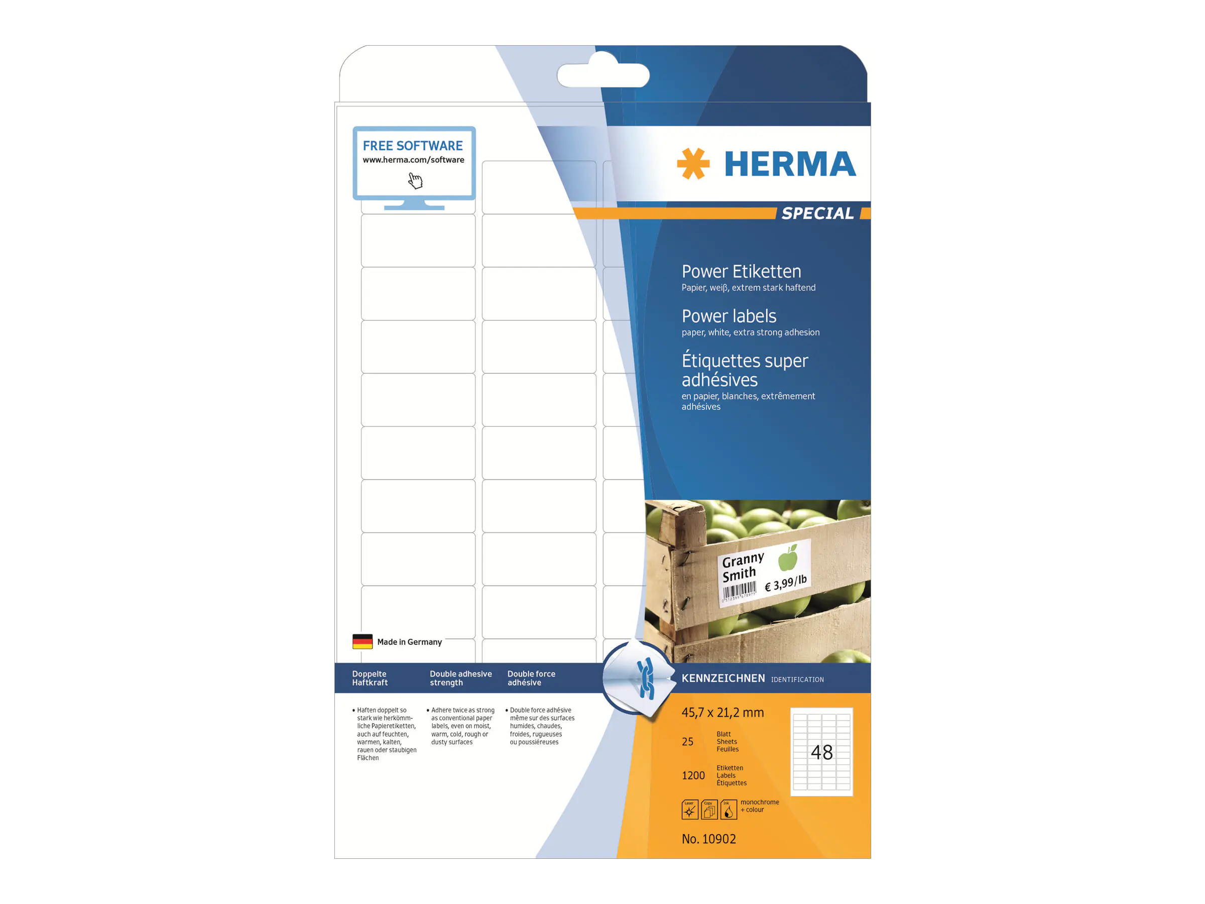 HERMA Etikett Special 10902 45,7x21,2mm weiß 1.200 St./Pack.