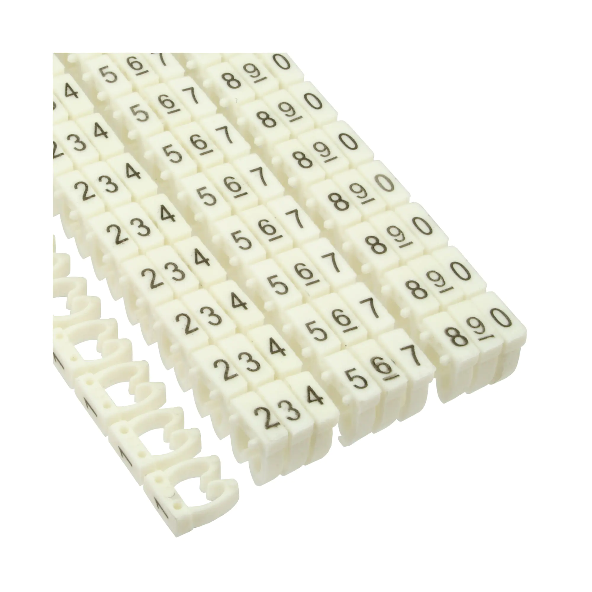 InLine 100er Pack Kabelmarkierer 6mm - Nr.0-9 - weiß