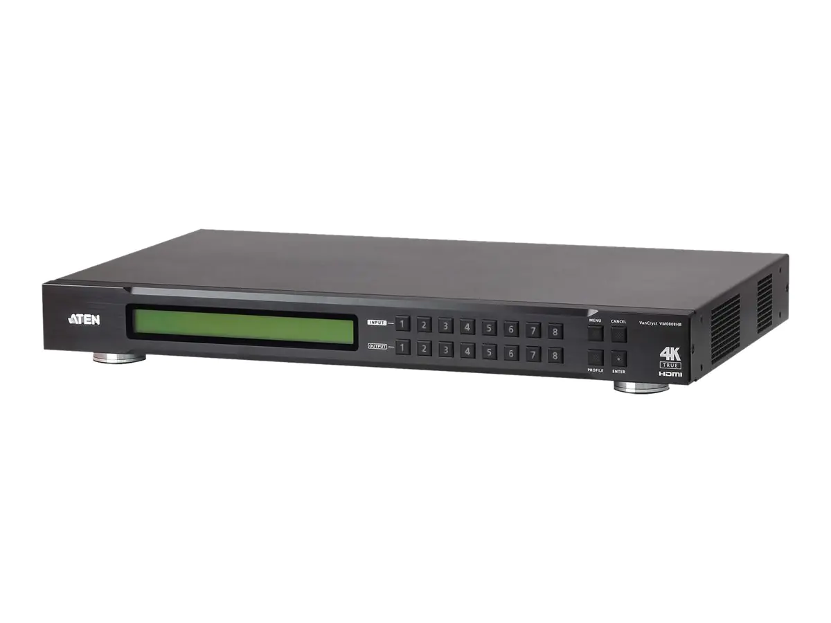 ATEN VanCryst VM0808HB 8 x 8 True 4K HDMI Matrix Switch - Video/Audio-Schalter - Desktop, an Rack montierbar ATEN VanCryst VM0808HB 8 x 8 True 4K HDMI Matrix Switch - Video/Audio-Schalter - Desktop, an Rack montierbar