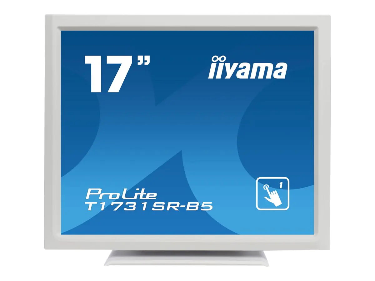 iiyama ProLite T1731SR-W5 - LED-Monitor - 43 cm (17") - Touchscreen - 1280 x 1024 @ 75 Hz - TN - 250 cd/m² - 1000:1 - 5 ms - HDMI, VGA, DisplayPort - Lautsprecher - weiß