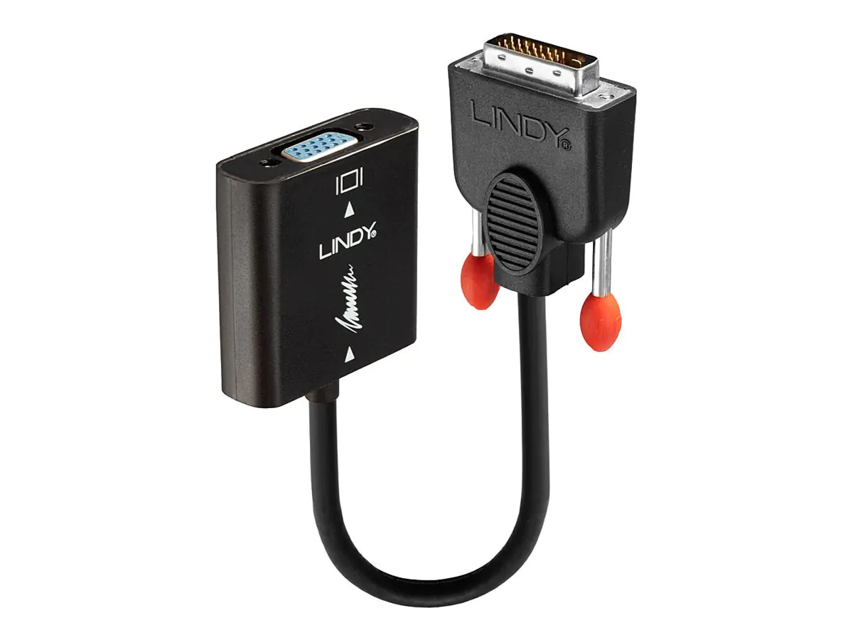 Lindy - DVI-Adapter - HD-15 (VGA) (W) zu DVI-D (M) - 20 cm - Schwarz
