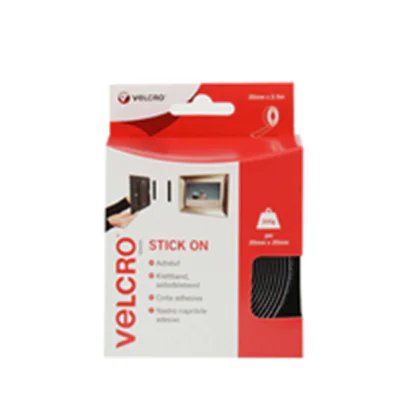 Velcro Stick On - Selbstklebendes Klettband - 2 cm x 2.5 m - Schwarz Velcro Stick On - Selbstklebendes Klettband - 2 cm x 2.5 m - Schwarz