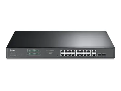 TP-Link JetStream TL-SG1218MPE - Switch - Smart - 16 x 10/100/1000 (PoE+) + 2 x Gigabit SFP - an Rack montierbar - PoE+ (192 W) - AC 100 - 240 V