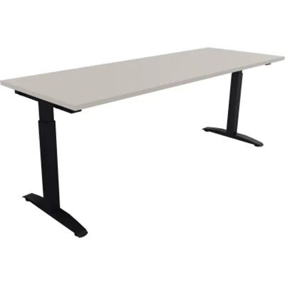 Schreibtisch Kufe Einzels. Quadrat B1200xT700xH650-850 an/Lichtgrau Schreibtisch Kufe Einzels. Quadrat B1200xT700xH650-850 an/Lichtgrau