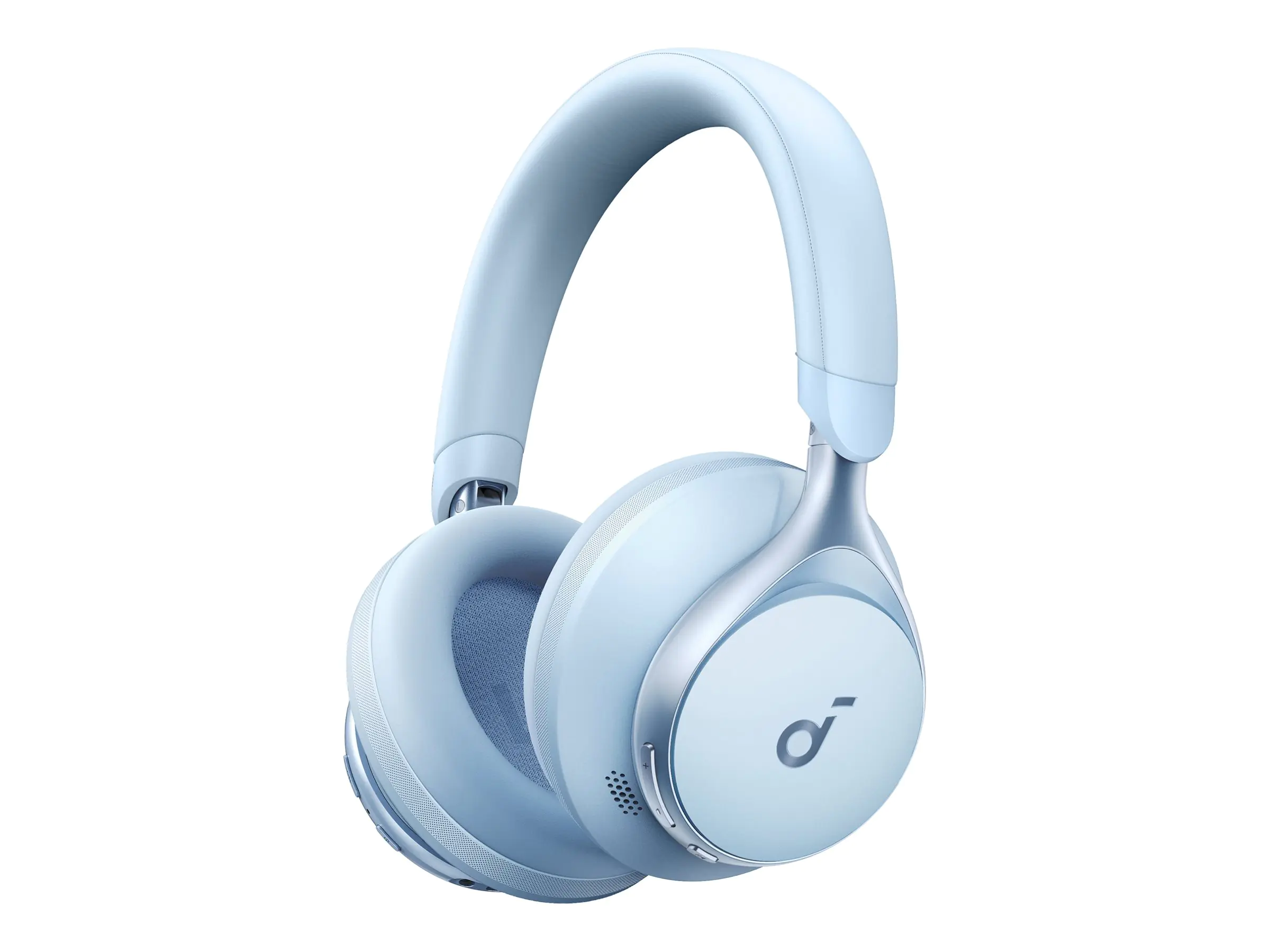Soundcore Space One - Kopfhörer mit Mikrofon - ohrumschließend - Bluetooth - kabellos, kabelgebunden - aktive Rauschunterdrückung - 3,5 mm Stecker - himmelblau Soundcore Space One - Kopfhörer mit Mikrofon - ohrumschließend - Bluetooth - kabellos, kabelgebunden - aktive Rauschunterdrückung - 3,5 mm Stecker - himmelblau