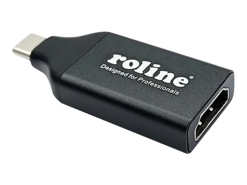 Roline - Videoadapter - 24 pin USB-C männlich zu HDMI weiblich - Schwarz - 4K Unterstützung