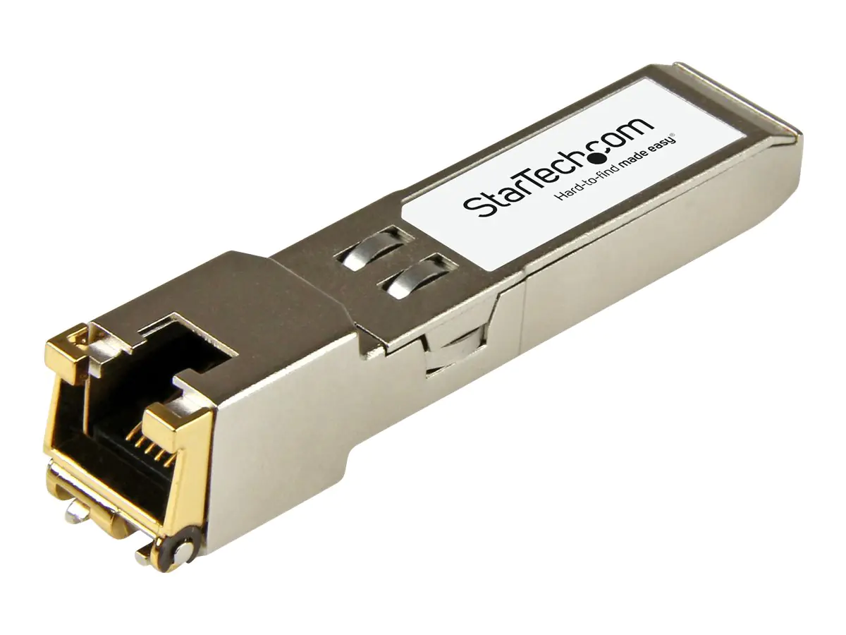 StarTech 10338-ST Transceiver Modul (SFP+ Module, 100/1000/10000Base-TX Extreme Networks kompatibel, Kupfer, RJ-45 Kupfer mit DDM) - SFP (Mini-GBIC)-Transceiver-Modul (gleichwertig mit: Extreme Networks 10338) - GigE - 10Base-T, 100Base-TX, 1000Base-T - R