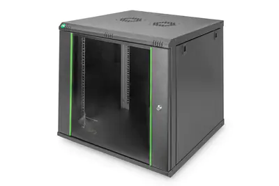 DIGITUS Dynamic Basic DN-19 12U-6/6-EC-SW - Schrank Netzwerkschrank - geeignet für Wandmontage - Schwarz, RAL 9005 - 12U - 48.3 cm (19")