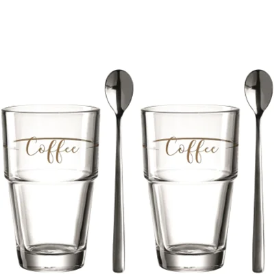 LEONARDO Latte-Macchiato-Glas SOLO je 2 Gläser, Löffel 250ml Glas transparent LEONARDO Latte-Macchiato-Glas SOLO je 2 Gläser, Löffel 250ml Glas transparent