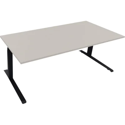 Sitz-/Stehtisch Kufe Doppels. Quad. B2000xT900xH645-1275 an/Lichtgrau Sitz-/Stehtisch Kufe Doppels. Quad. B2000xT900xH645-1275 an/Lichtgrau