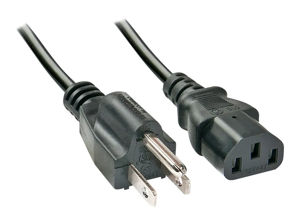 Lindy - Stromkabel - NEMA 5-15P (S) bis IEC 60320 C13 - Wechselstrom 110 V - 2 m - geformt - Schwarz - Vereinigte Staaten