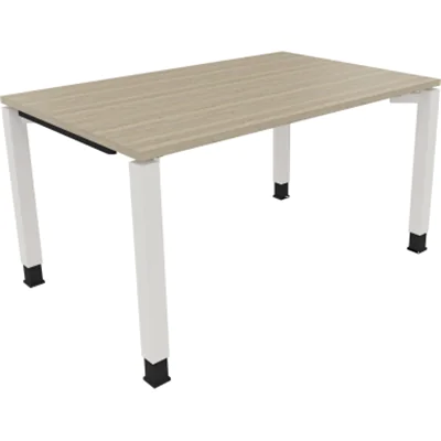 Schreibtisch Vierfuß Quadratrohr B1400xT900xH680-820 ws/Eiche Natur Schreibtisch Vierfuß Quadratrohr B1400xT900xH680-820 ws/Eiche Natur