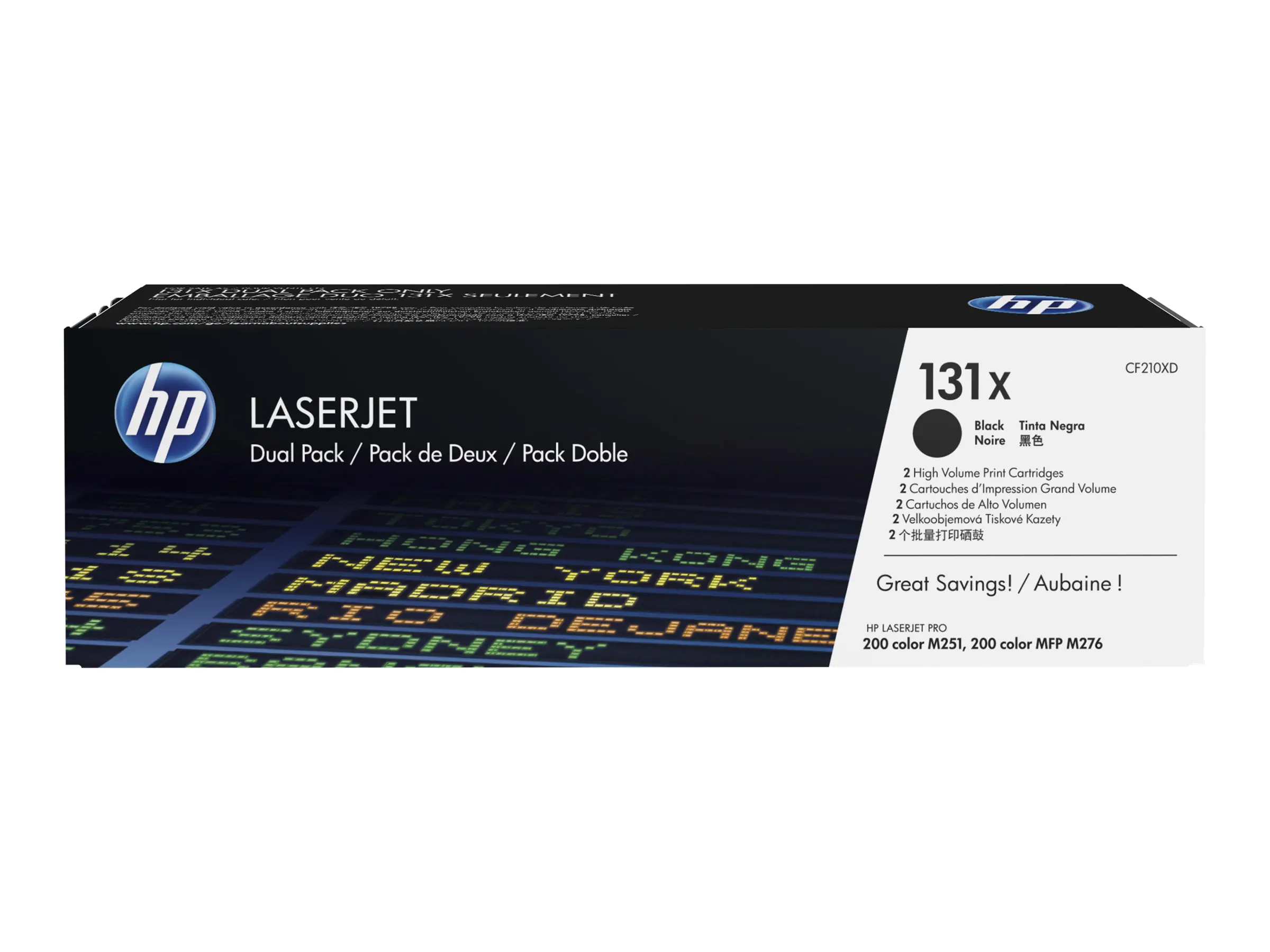 HP 131x - 2er-Pack - Schwarz - original - LaserJet - Tonerpatrone (CF210XD) - für LaserJet Pro 200 M251n, 200 M251nw, 200 M276nw, MFP M276n, MFP M276nw