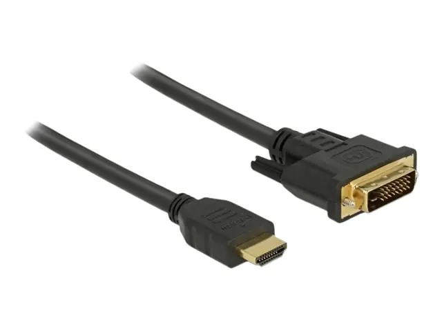 Delock - Adapterkabel - HDMI männlich zu DVI-D männlich - 1.5 m - Dreifachisolierung - Schwarz - Daumenschrauben Delock - Adapterkabel - HDMI männlich zu DVI-D männlich - 1.5 m - Dreifachisolierung - Schwarz - Daumenschrauben
