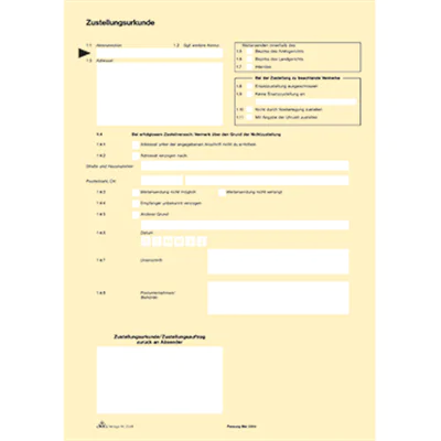 RNK Zustellungsurkunde 2046 DIN A4 2Seiten 80g RNK Zustellungsurkunde 2046 DIN A4 2Seiten 80g
