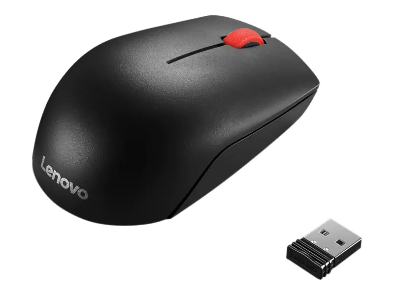 Lenovo Essential Compact - Maus - rechts- und linkshändig - 3 Tasten - kabellos - 2.4 GHz - kabelloser Empfänger (USB) - Schwarz - OEM Lenovo Essential Compact - Maus - rechts- und linkshändig - 3 Tasten - kabellos - 2.4 GHz - kabelloser Empfänger (USB) - Schwarz - OEM