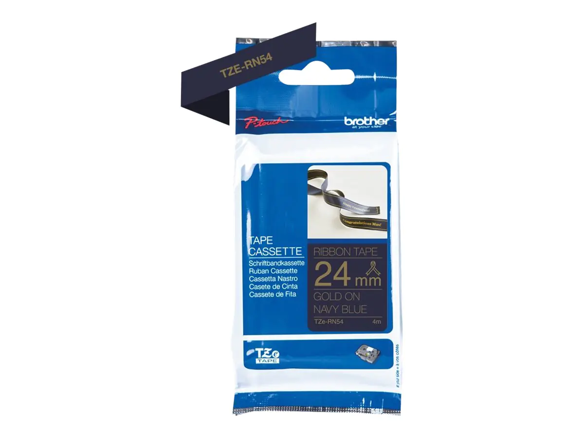 Brother Schriftband TZERN54 Seidig Gold auf Marineblau 2,4 cm x 4 m Brother Schriftband TZERN54 Seidig Gold auf Marineblau 2,4 cm x 4 m