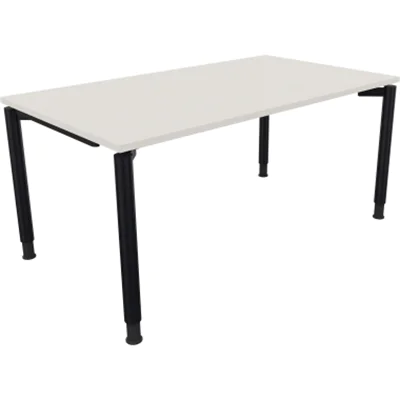 Schreibtisch Vierfuß Rundrohr B1600xT900xH680-820 an/Weiß Schreibtisch Vierfuß Rundrohr B1600xT900xH680-820 an/Weiß